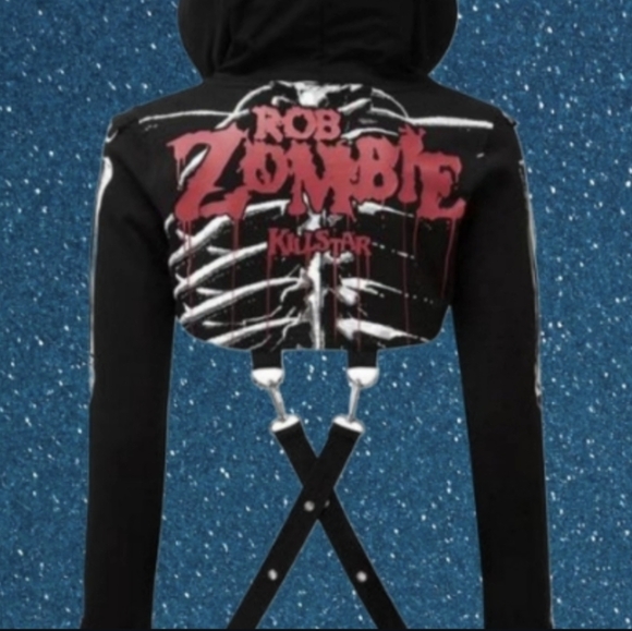 Rob Zombie X Killstar Dead Girl Hooded Crop Top Size S - Picture 5 of 5